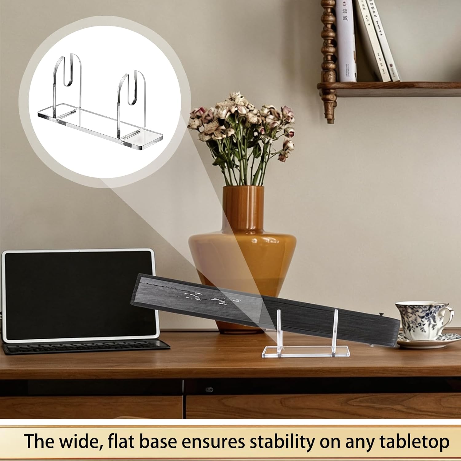 Fan Display Stand,Folding Clear Fan Holder Easel Japanese Chinese Hand Fan
