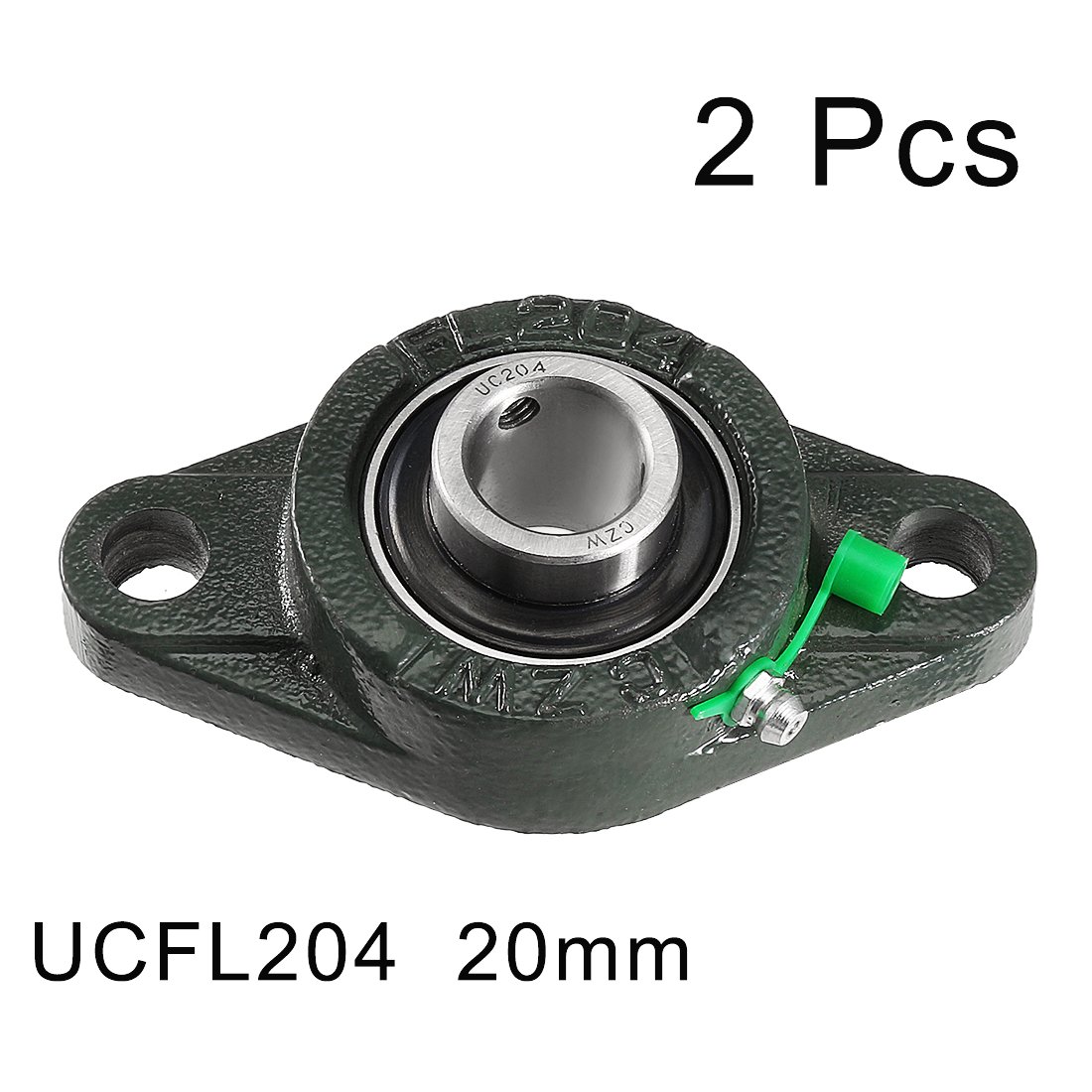sourcing map Rodamiento Autoalineable UCFL204, 2pcs 20mm Cojinete de Brida, Rodamiento con Soporte, Cojinete de Bloqueo para Brida para Maquinaria de Transporte/Impresión 3D