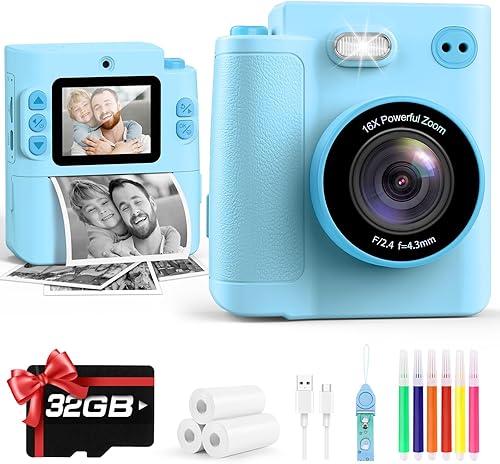 Miniatura 10 de Regalo para niñas de 3 a 12 años: Cámara digital instantánea de impresión instantánea 1080P Juguetes de doble cámara Cumpleaños Navidad Regalos de