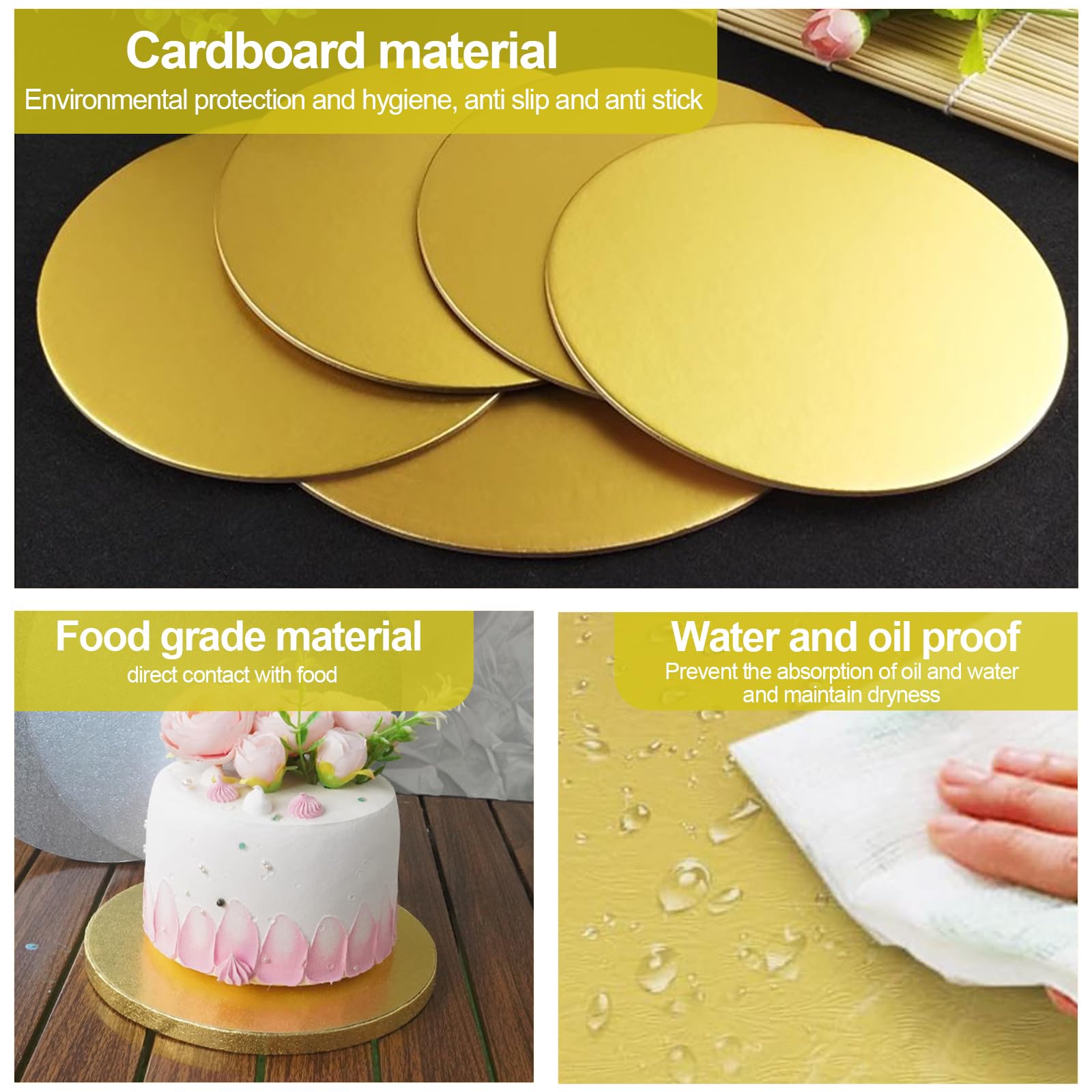 HoaaiGo Pack Of 5 Round Cake Boards 12 Inches / 30 Cm Cake Board - View #3