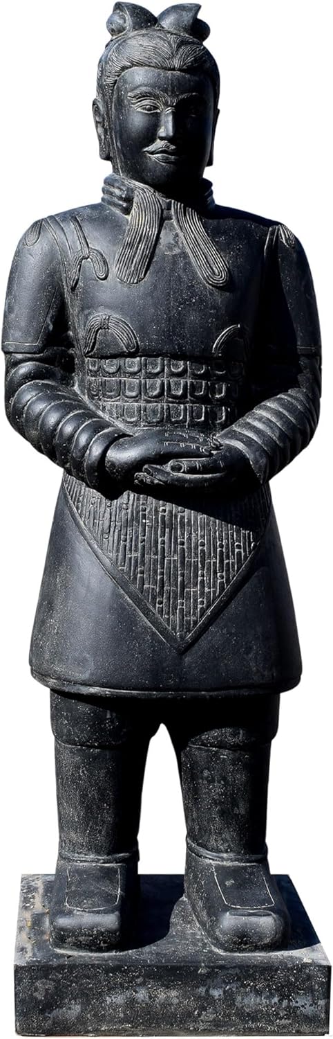 Teako Design Stein Skulptur Chinesischer Krieger Waghala Stehend