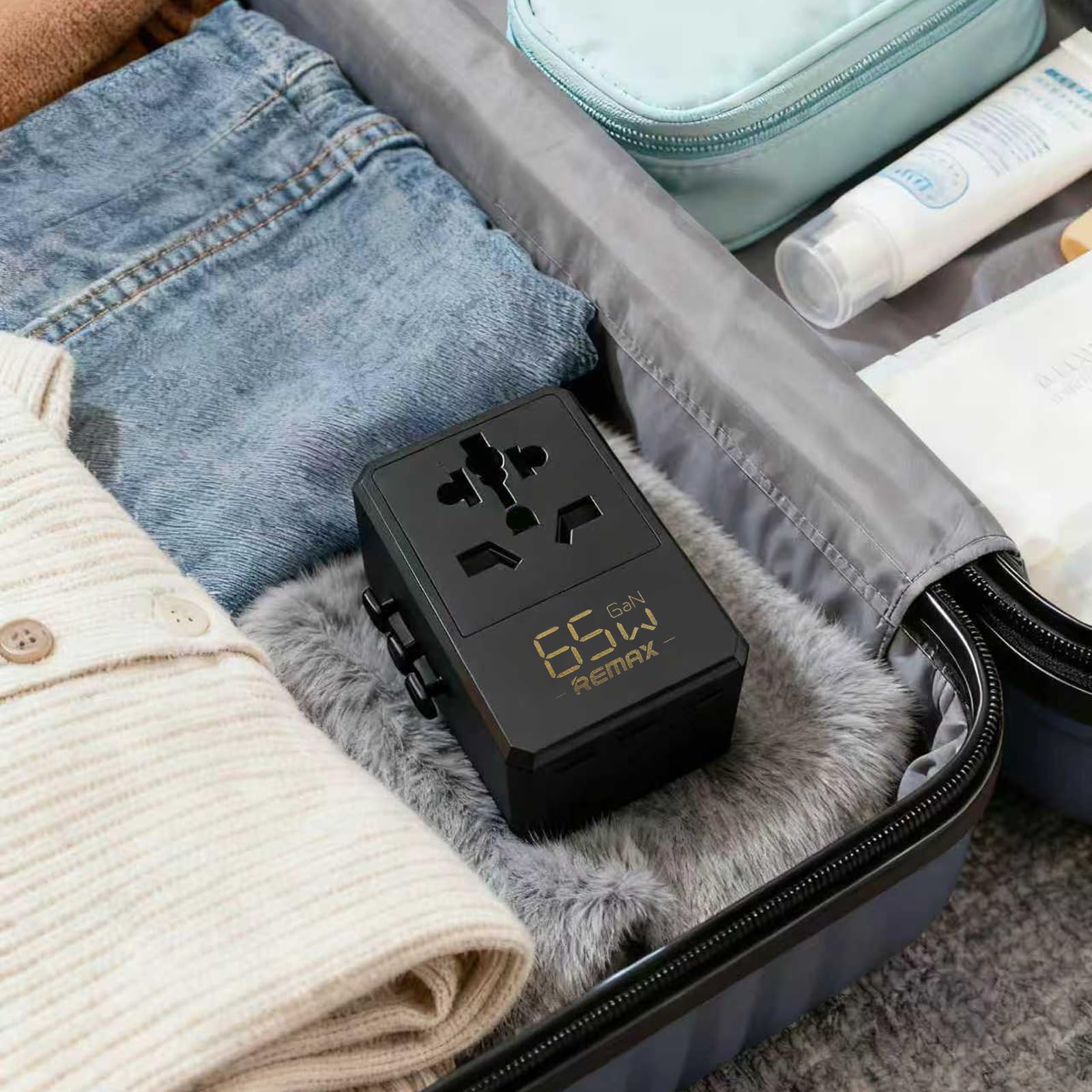 LERON LERON Chargeur USB C 65W, Adaptateur Voyage Universel avec 4 Ports Type C, Prise UK US UE Australie, Charge Rapide Samsung, Certifié CE ROHS FCC, Compatible Mondiale