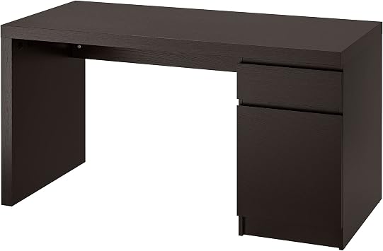 مكتب IKEA MALM ، 140x65 سم ، أسود-بني
