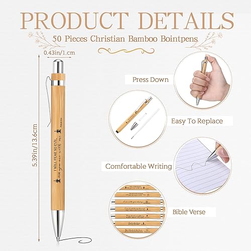 Miniatura 3 de Kisston Juego de 100 piezas de regalos de versículos bíblicos, bolígrafos cristianos a granel, cuadernos de versículos de la Biblia, cuadernos