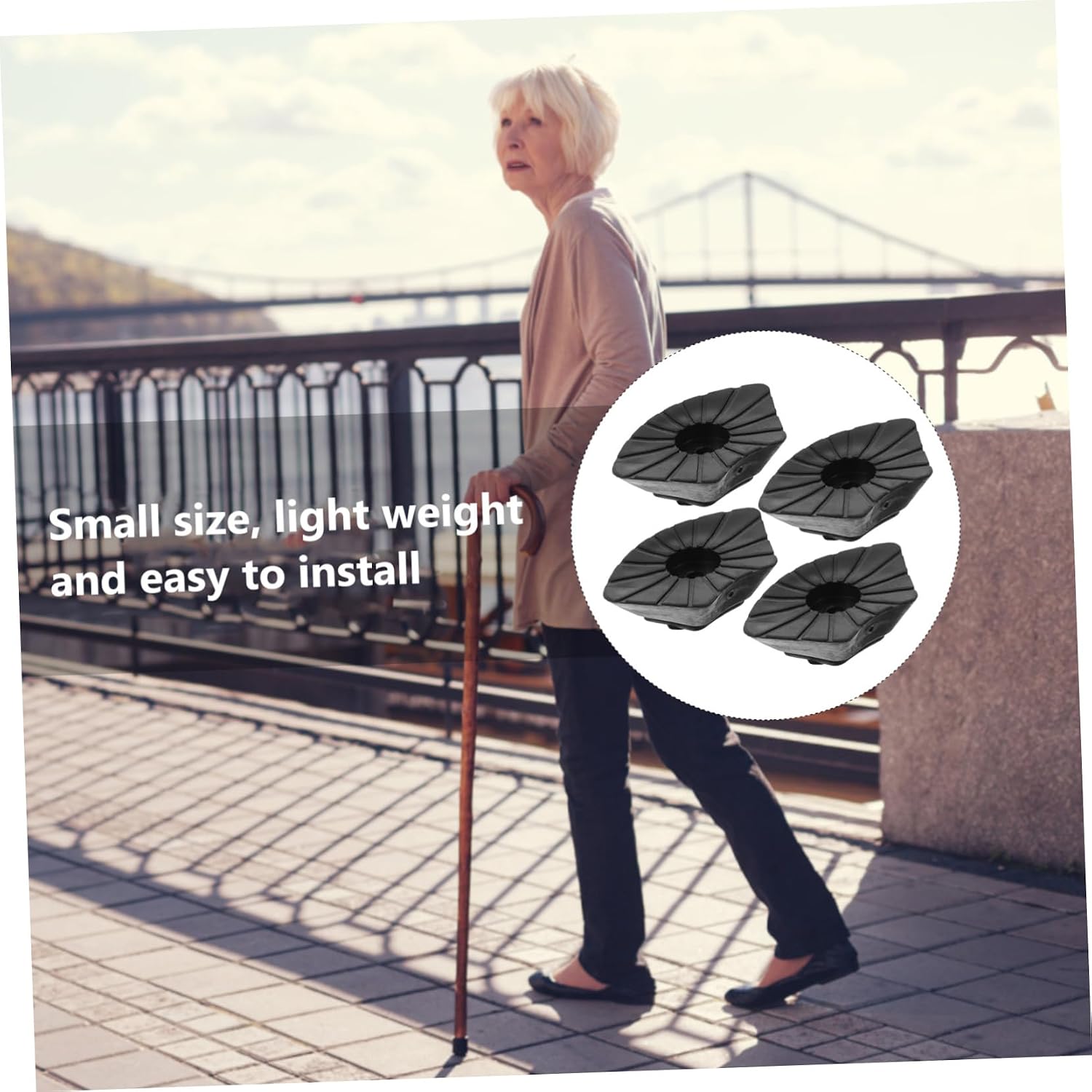 Kisangel Non Slip Crutch Replacement Tips for Walking Canes Lightweight Durable Cane Protectors Essential
