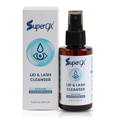 Superox Spray de ácido hipocloroso para la cara, limpiador natural de párpados, seguro para todo tipo de piel, espray de ácido hipocloroso puro y