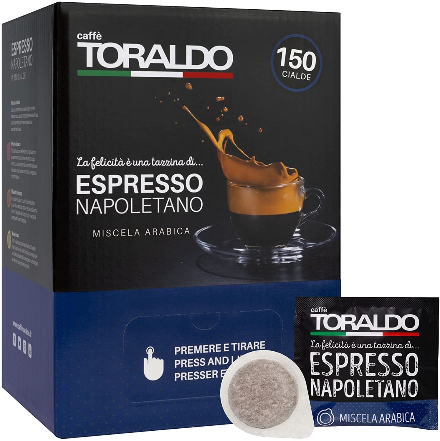 450 kapsułek kawy toraldo mieszanka 100% arabico filtro-carta 44 mm ese