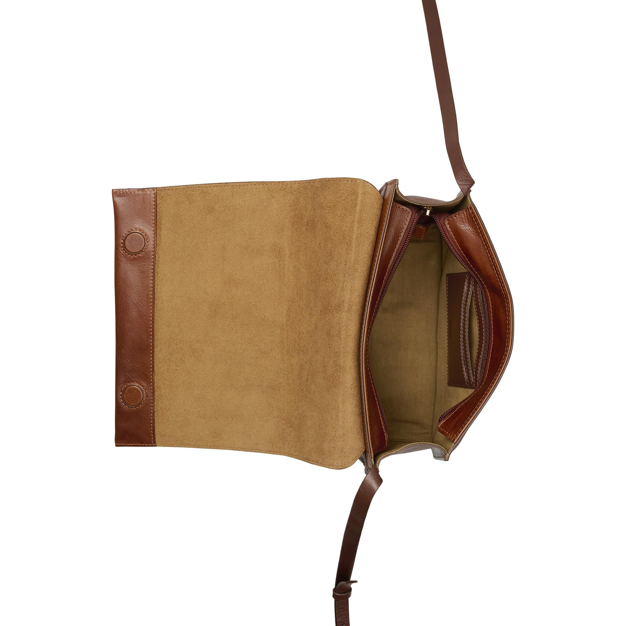 Burkely Fine Florence Satchel Bag – Vegetabil Gegerbtes Leder – Damen Umhängetasche mit Klappe und Gold Details