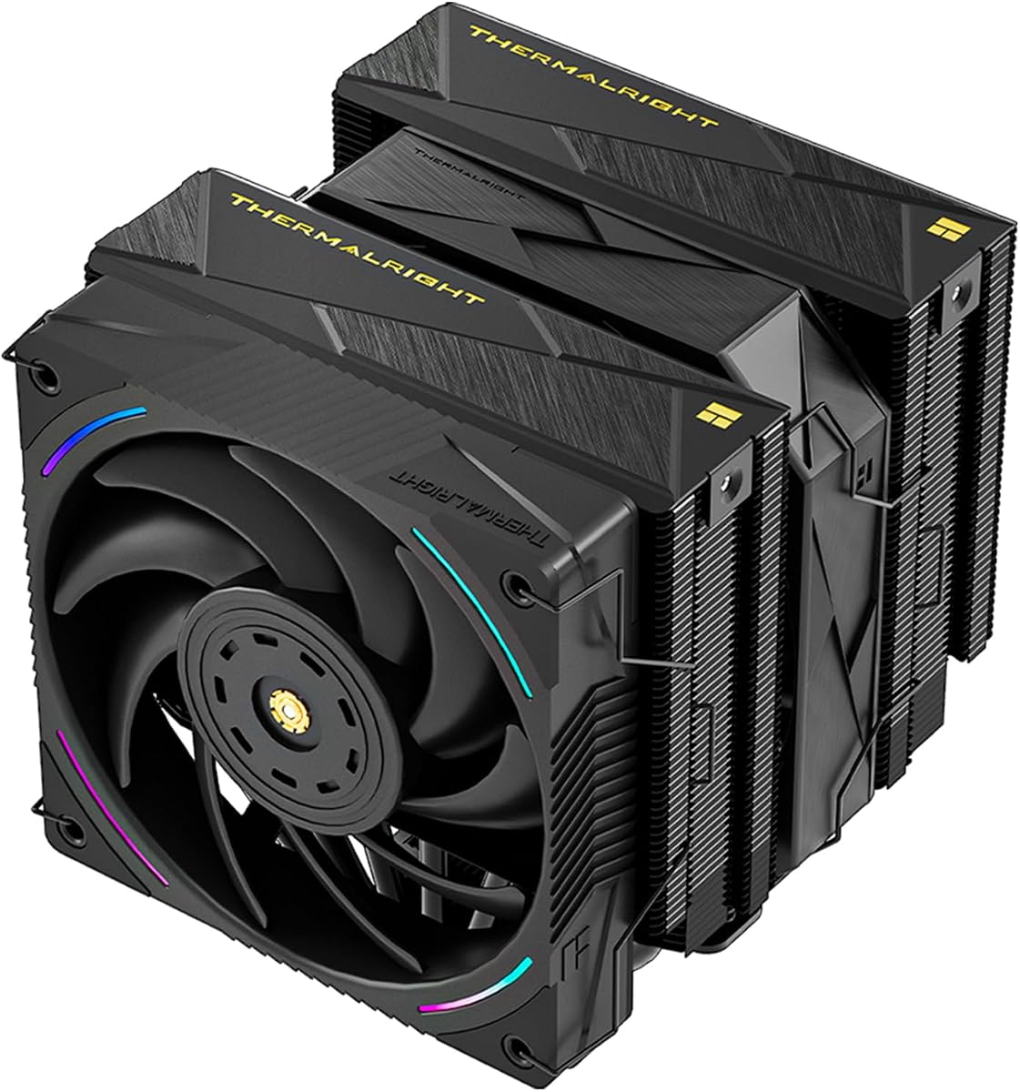 Thermalright Royal Pretor 130 Ultra Black CPU Air Cooler, Enfriador de doble torre para PC, Enfriamiento de CPU de 7 tubos de calor de alto rendimiento, Cubierta superior cepillada negra, para AM4/AM5, Intel lga1851/1700/1150/1151/2011