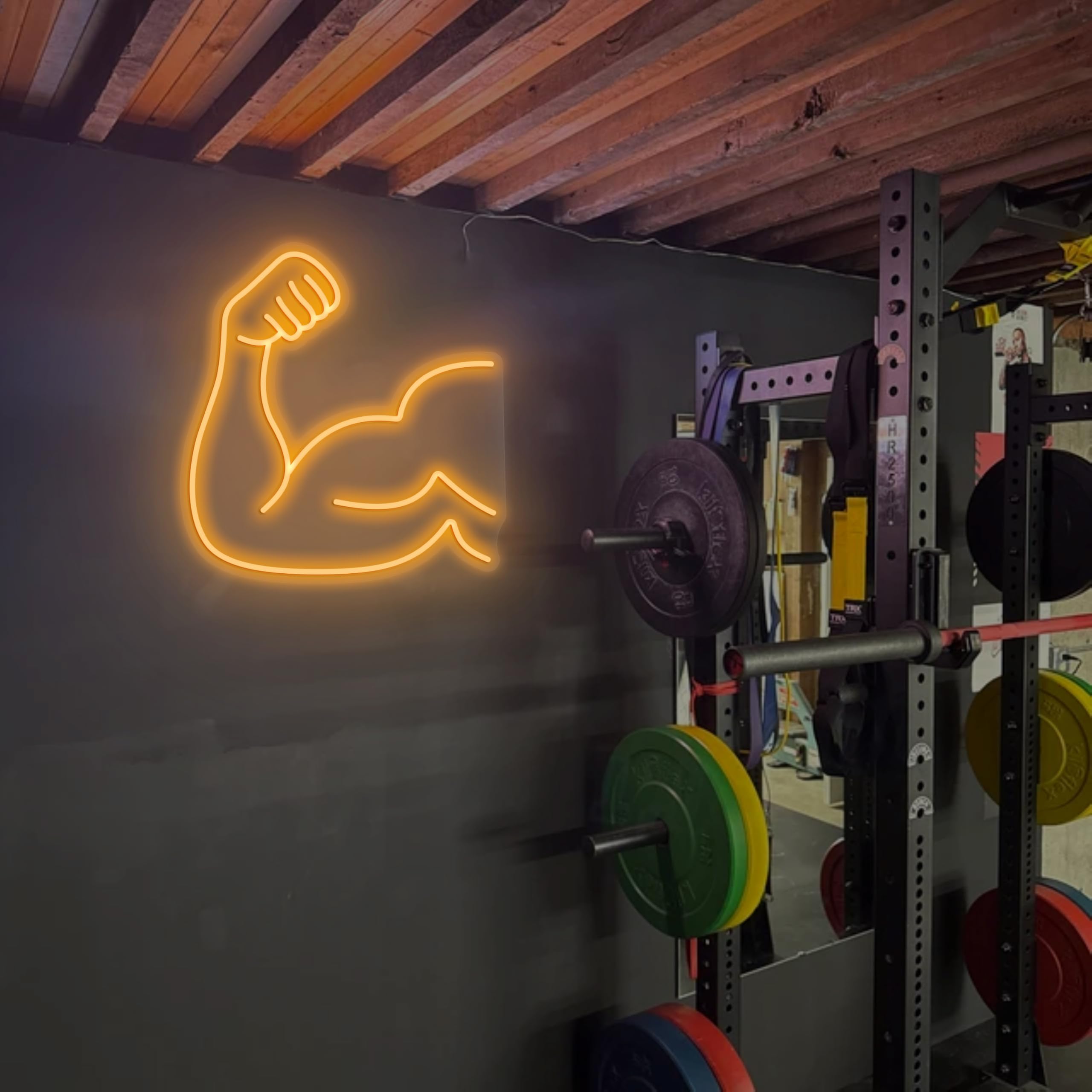 Amazon.co.jp: 壁装飾用マッスルネオンサイン、LED調光機能付きクール