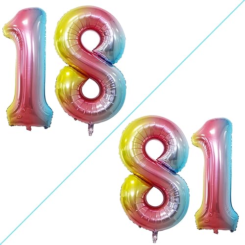 Miniatura 373 de GOER Globos con el número 40 para decoraciones de fiesta de cumpleaños número 40, globos de helio de aluminio jumbo de 42 pulgadas para 40