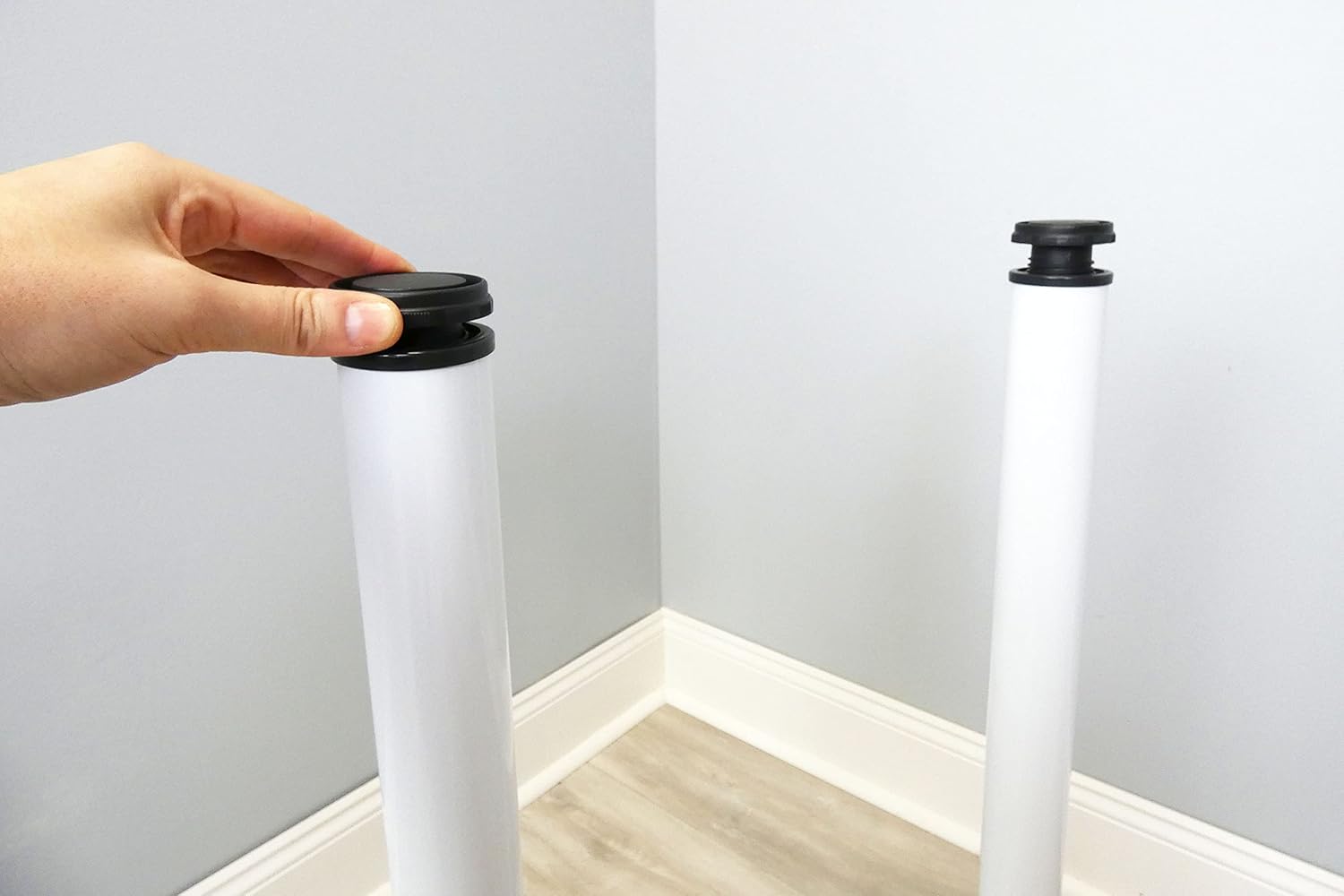 Shepherd Hardware 8573E 27-1/2-Inch Fixed Steel Furniture Legs for Desks and Tables, White - 4-Pack