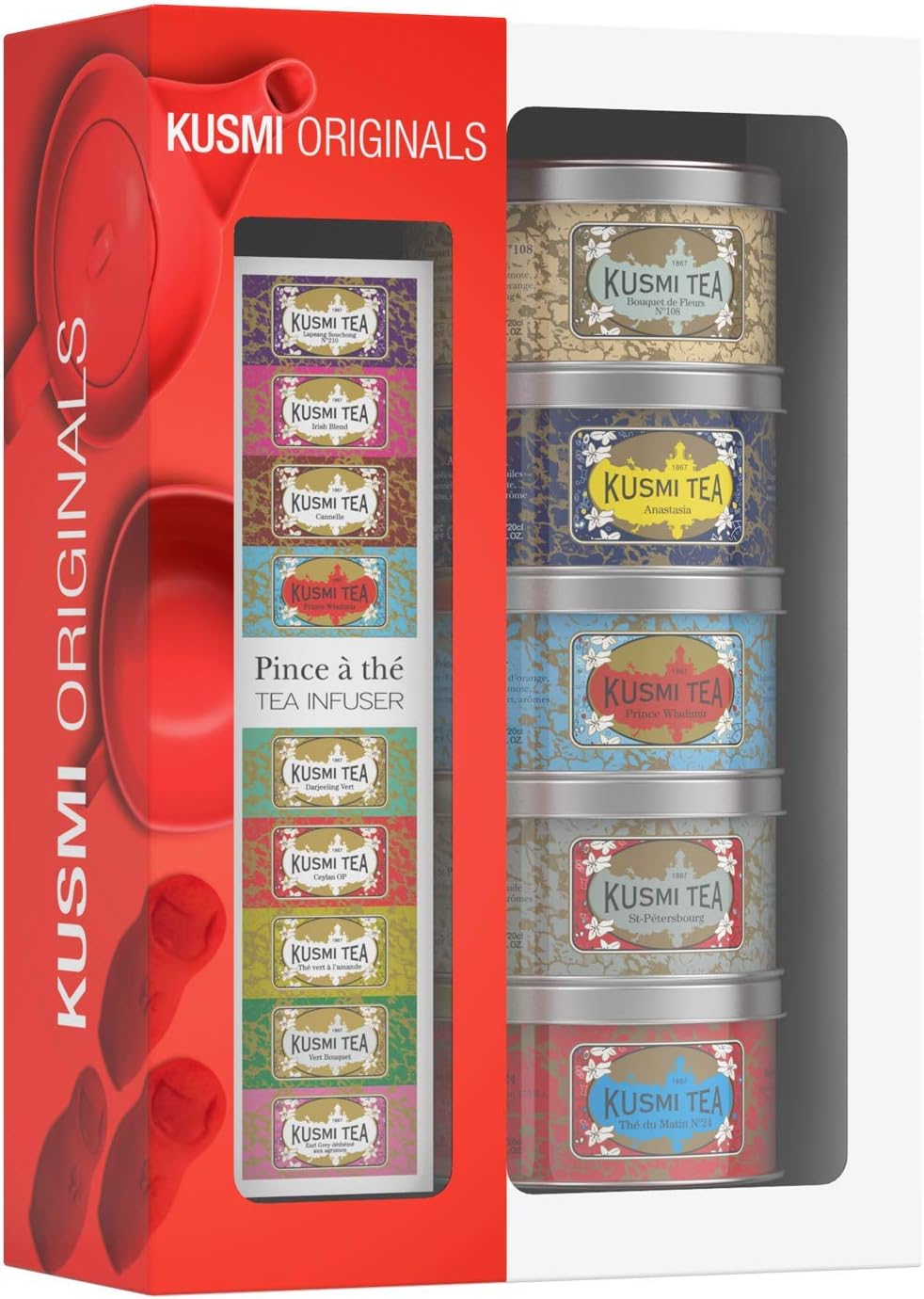 Kusmi Tea Tea Set of 5 Original Miniatures With a Tea Infuser