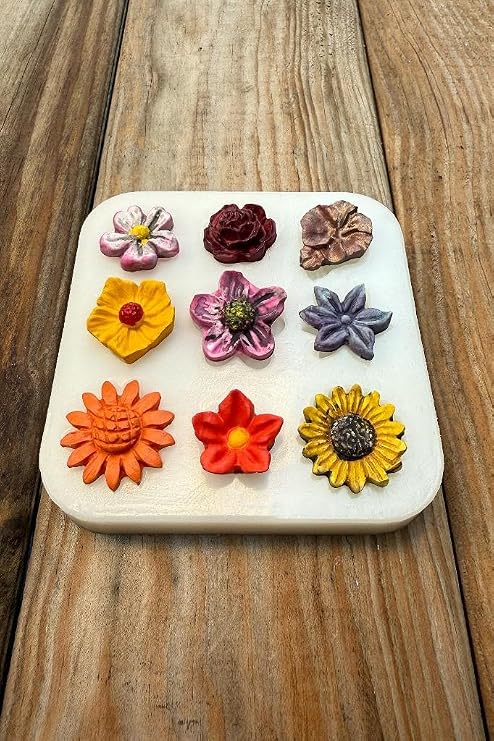 Çiçek Süsleme Set 2 Dokuzlu Silikon Mum Kalıbı