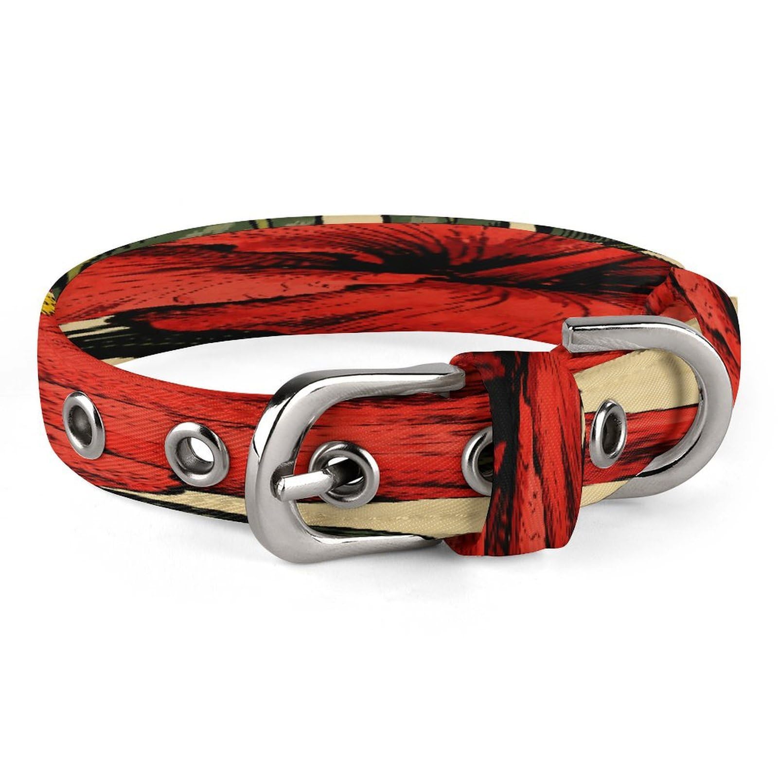 Collar para mascotas de flores tropicales ajustable y transpirable de tela Oxford suave