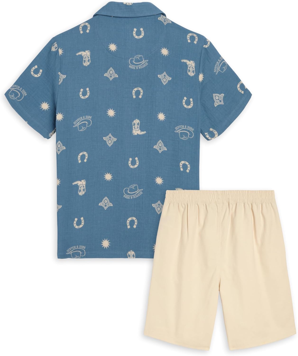 Scotch & Soda boys 2-piece Outfit Set – Short Sleeve T-shirt and Matching Shorts, Casual Summer Clothes
