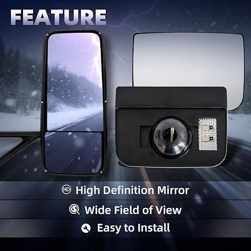 Miniatura 5 de Cristal de espejo inferior para Kenworth T660, repuesto de cristal inferior para espejo inferior con calefacción para Kenworth T170 T270 T370 T440