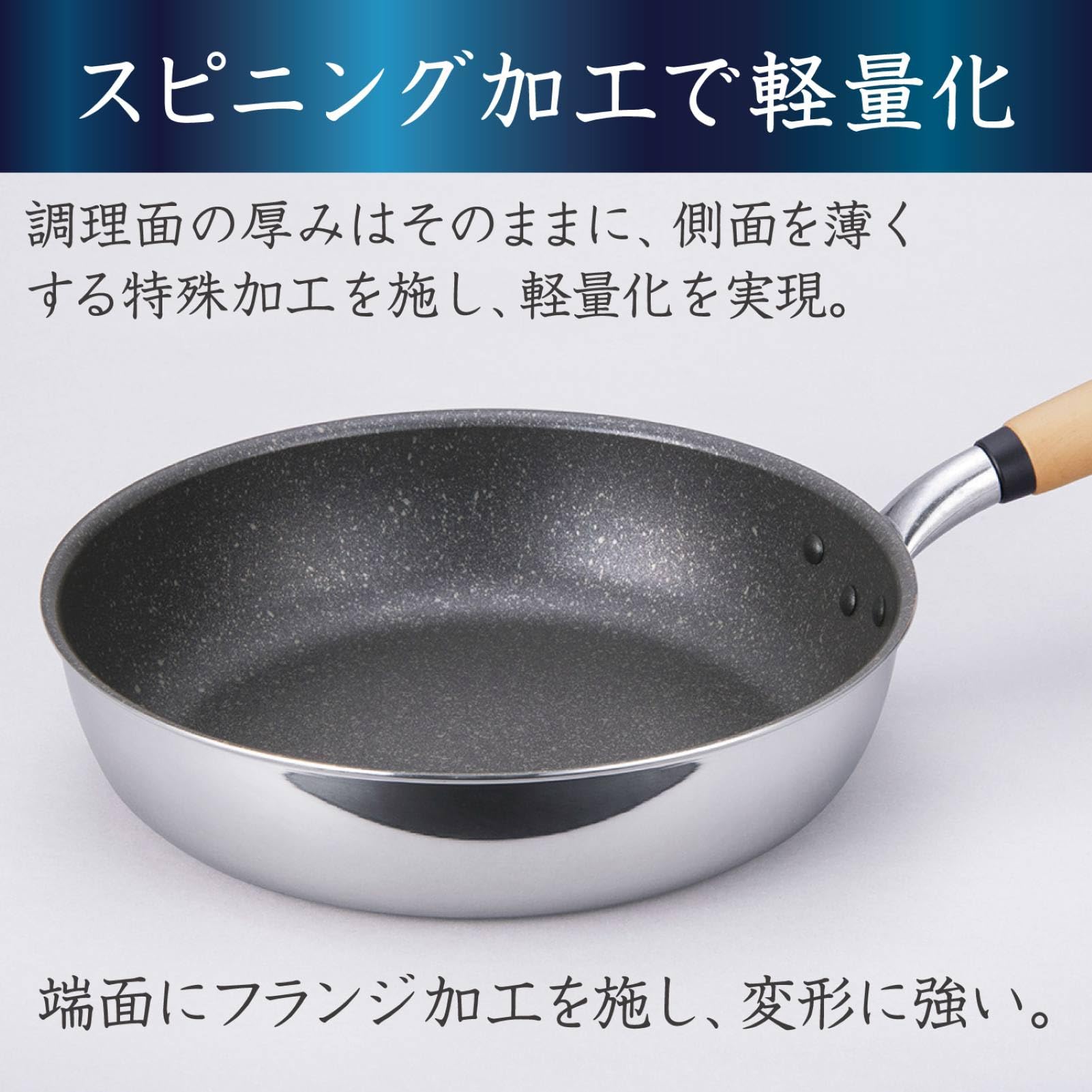 Amazon.co.jp: 北陸アルミ 深型フライパン 24cm 軽量 アルミ IH対応