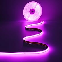 JOYLIT 32.8FT/10M COB LED Strip Lights RGBW, 24V RGB+3000K Warm White Color Changing Flexible Dimmable Tape Light, No Dark Spots, 784LEDs/M High Density Cuttable Adhesive LED Strip for Indoor