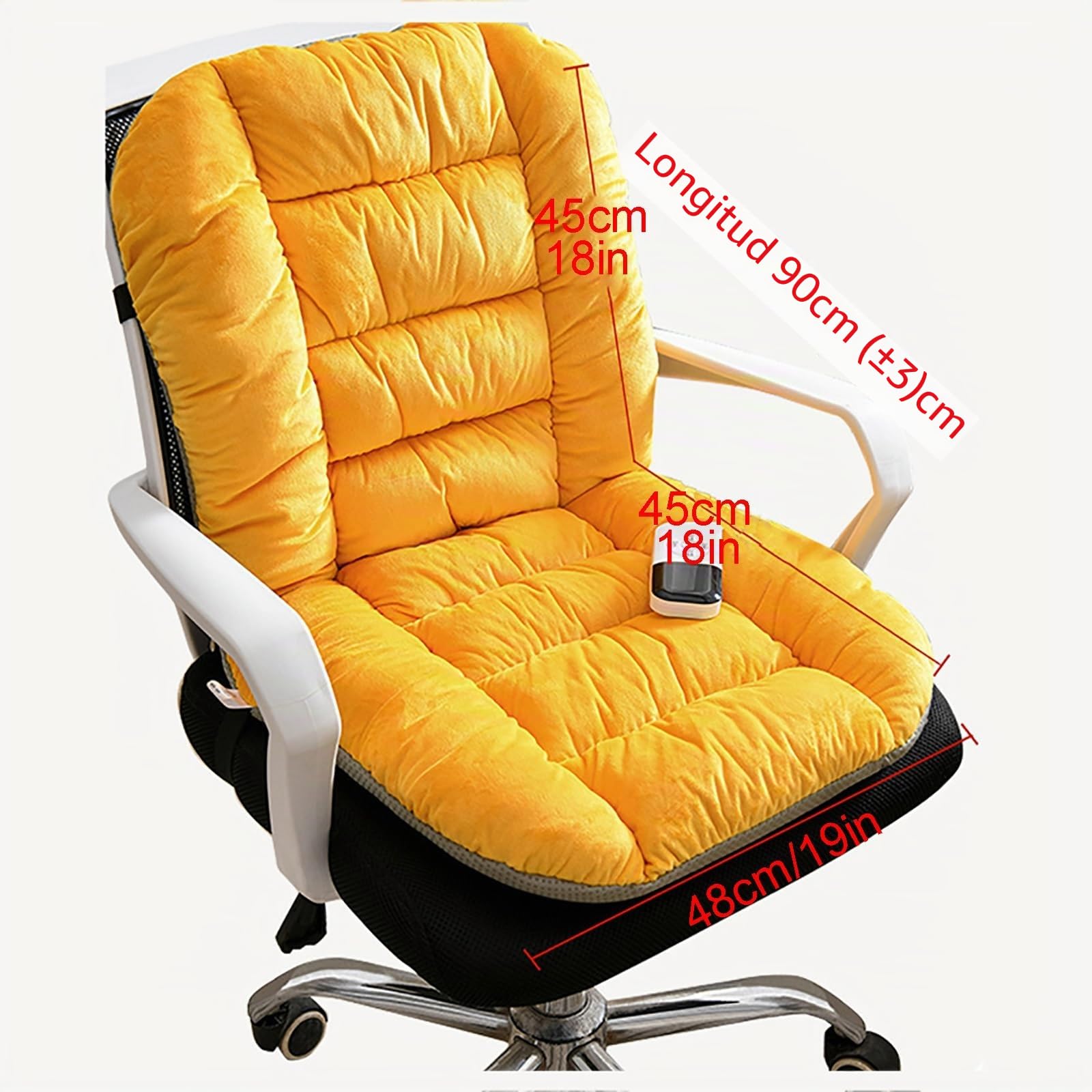 Almohadilla Electrica para Silla de Oficina, Almohadilla Térmica Cómoda, Almohadilla Térmica para Respaldo Completo, Manta Electrica con Control Remoto, Control de 9 Temperaturas y 4 Temporizadores(Be