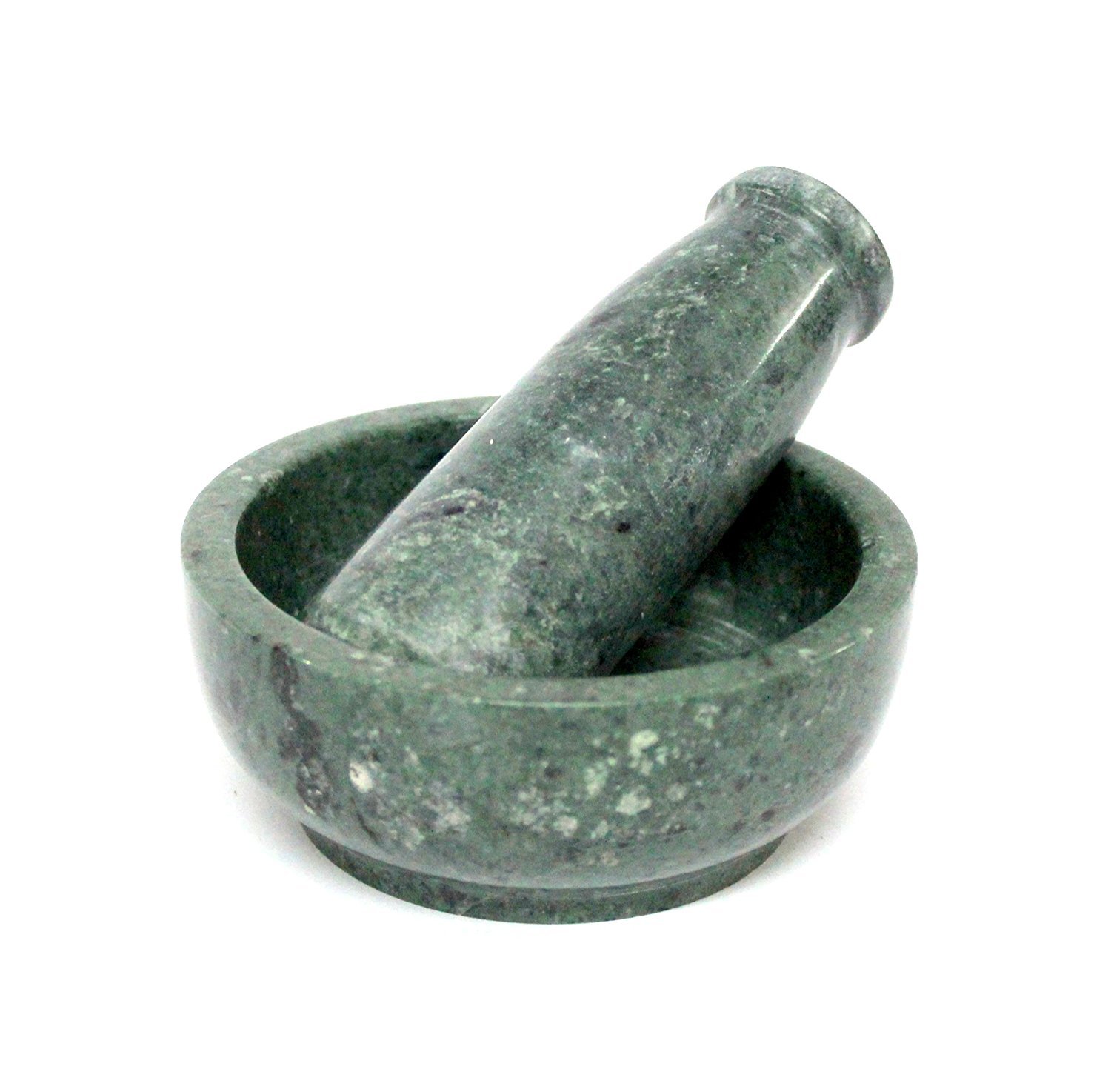 KLEO 4" Diameter Natural Stone Mortar And Pestle Set As Spice Grinder, Medicine Masher - Okhli And Musal