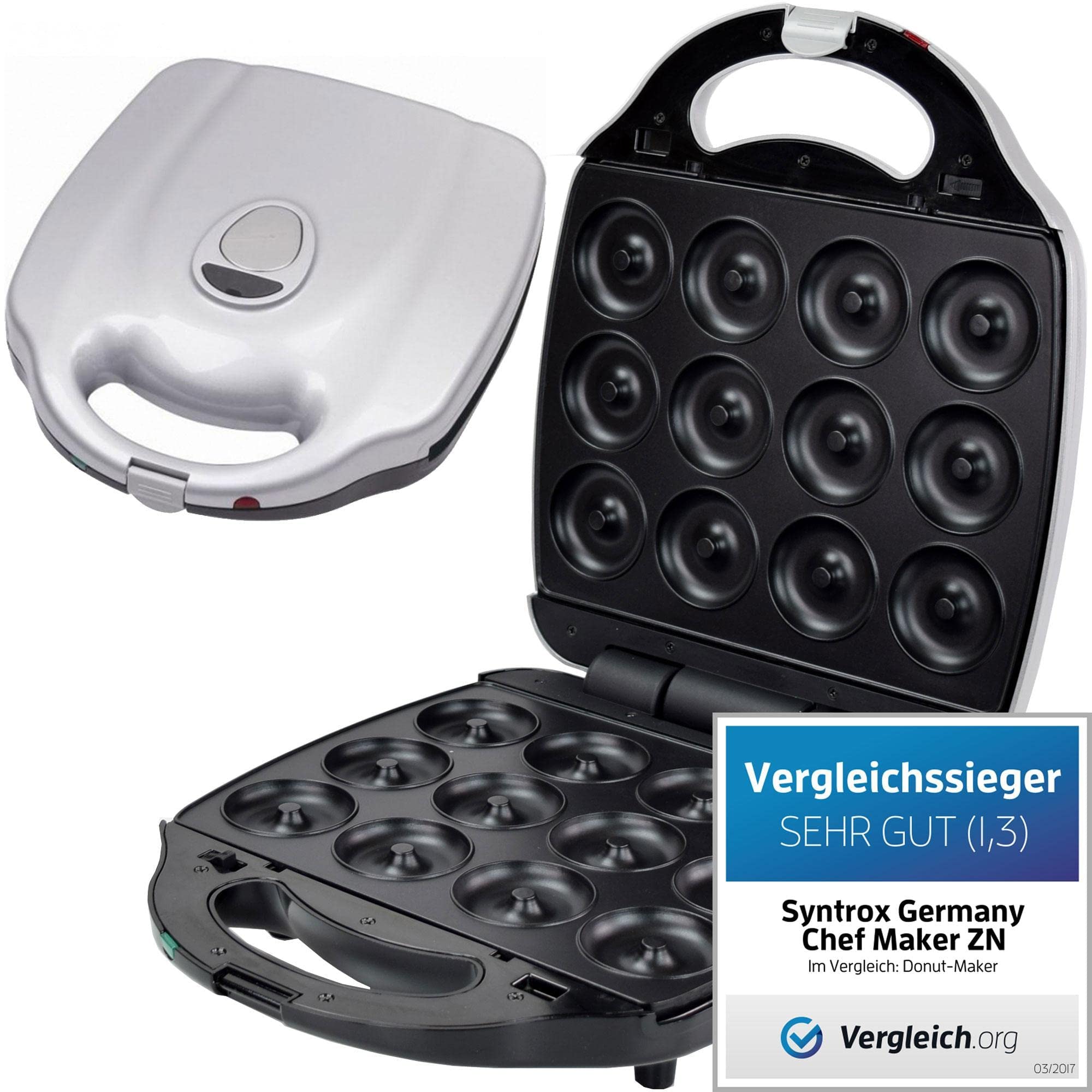 Syntrox Germany ZN-2000W-Donut Maker für 12 Donuts mit austauschbaren Platten