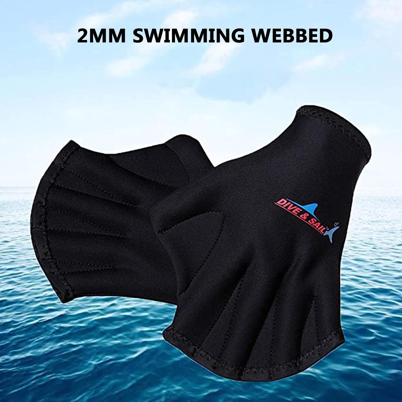 1 paire de Gants de plongée palmée Néoprène Palmés Gants de natation palmés Gants d'entraînement aquatiques Gants Plongée Fitness pour adultes unisexes