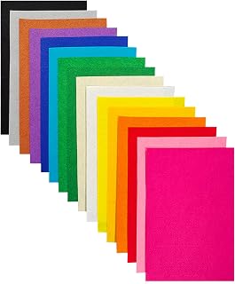 Jtnohx Felt for Crafts, 16 Pcs Felt Fabric, 7"×11.3" Stiff Felt Sheets, Craft Felt Square for Sewing (16 Assorted Colors)