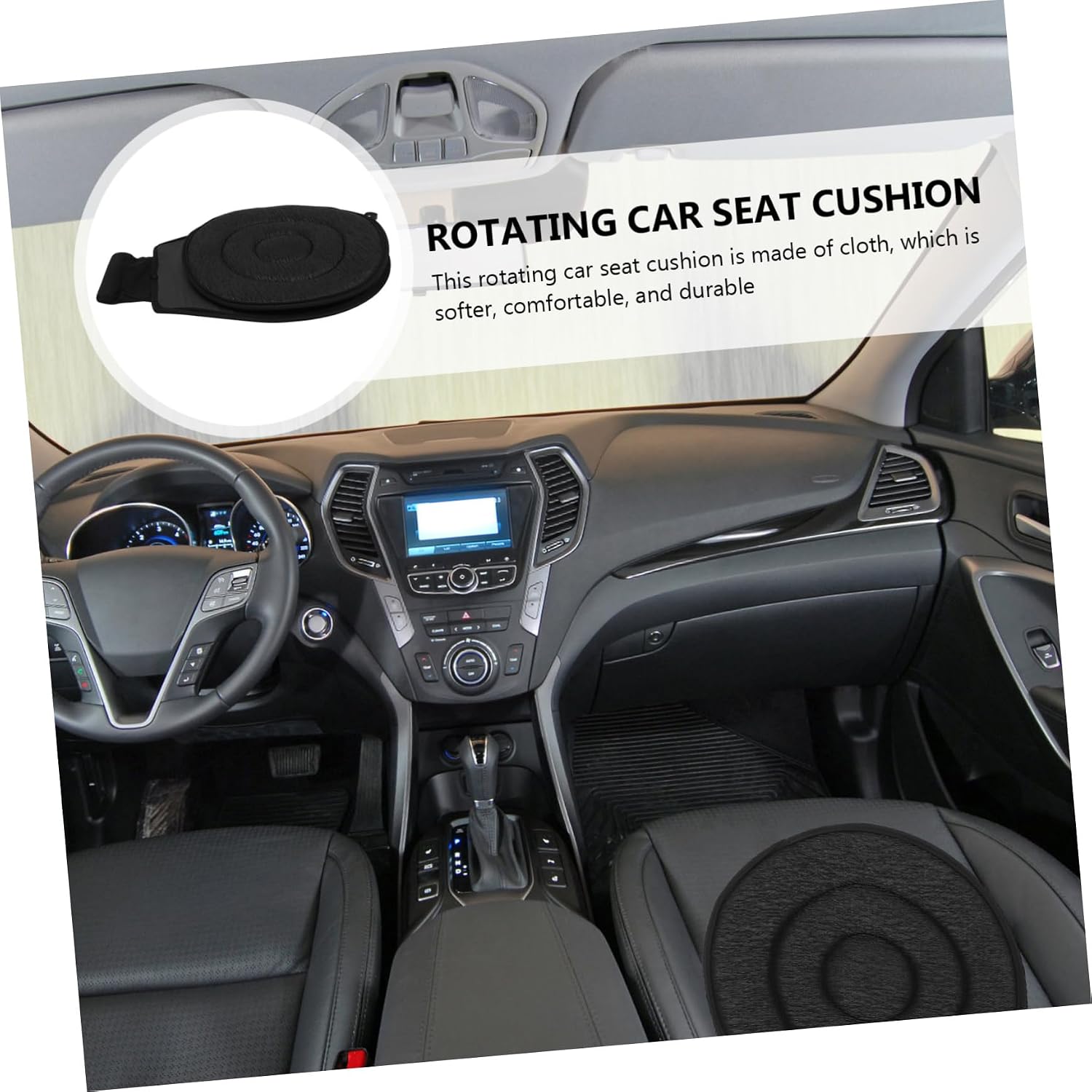 Swivel Seat Cushion Back Support for Car Rotating Chair Pad for Lumbar Relief