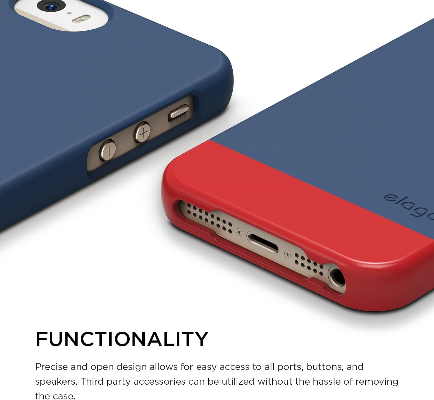 elago S5 Glide Case Limited-Edition for iPhone 5/5S - eco Friendly Retail Packaging (Jean Indigo/Red)