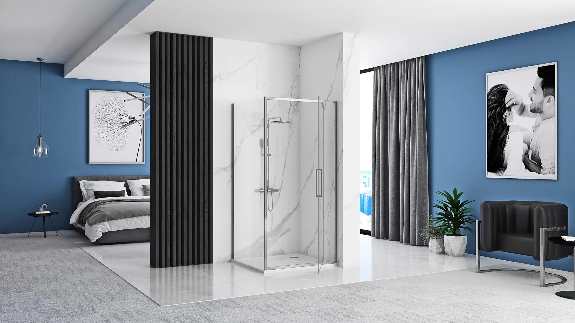 Rea Kabina Prysznicowa Narożna, Rapid Swing 100X90, Chrom