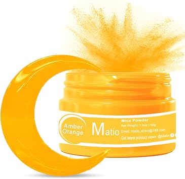 Matio Neon Pigment Powder, 1.8oz/ 50g Amber Orange Highly Fluorescent