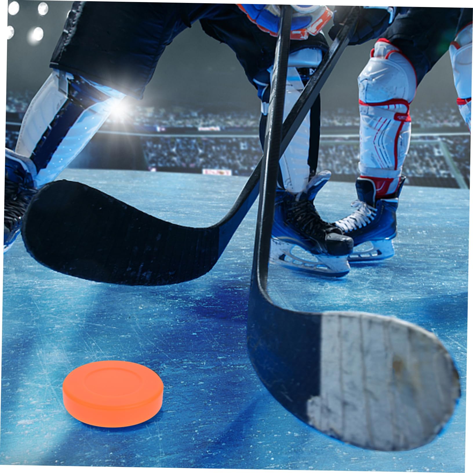 SUPVOX 3pezzi Palline da Hockey in PVC Arancione Scivolamento a Bassa Frizione e Alta Densità, Forma Rotonda e Peso Leggero per Competizioni e Allenamenti Outdoor