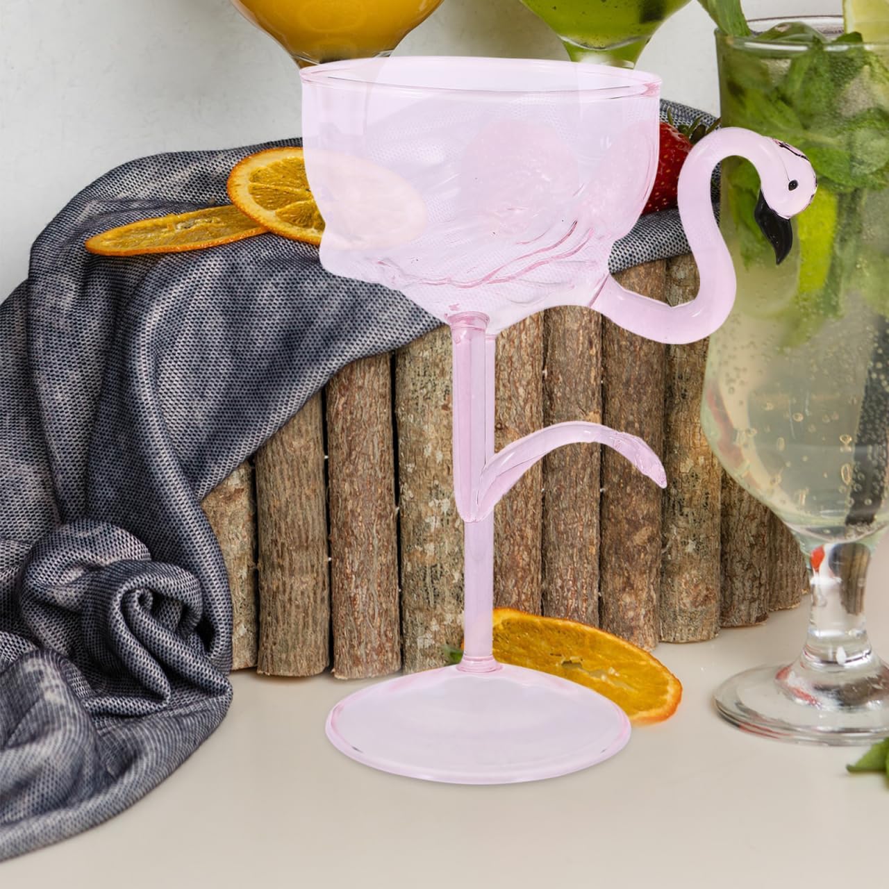 Unomor 1pc Flamingo Cocktail Glass Elegant High-stem Wine Cup for Parties Weddings and Banquets Reusable Decorative Glass Drinking Cup for Cold Drinks and Martinis - Image 9