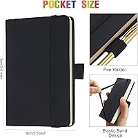 Vista 3 de Epakh Paquete de 7 mini cuadernos de bolsillo a granel, 1120 páginas rayadas, diarios pequeños con bolígrafo de 3.5 x 5.5 pulgadas, bonitos bloc