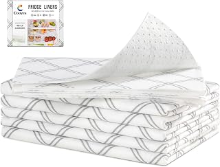 Cooyes 6pcs 12" x 24" Refrigerator Drawer Liners, Fridge Organizers and Storage, Washable Absorbent Fridge Bin Liners, Refrigerator Shelf Mats Air Circulating Non-Slip Non-Adhesive