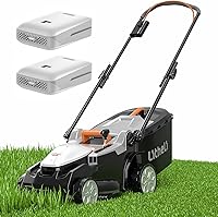Litheli 40V Cordless 16" Lawn Mower with 2x4.0Ah Batteries, Lightweight Walk-Behind Electric Mower, 6-Height Adjust