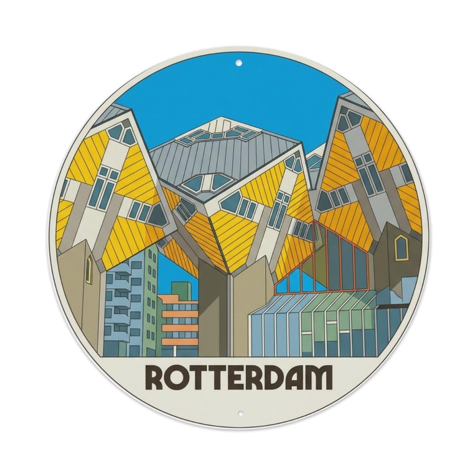 Metal Tin Sign Retro Travel Netherlands Rotterdam
