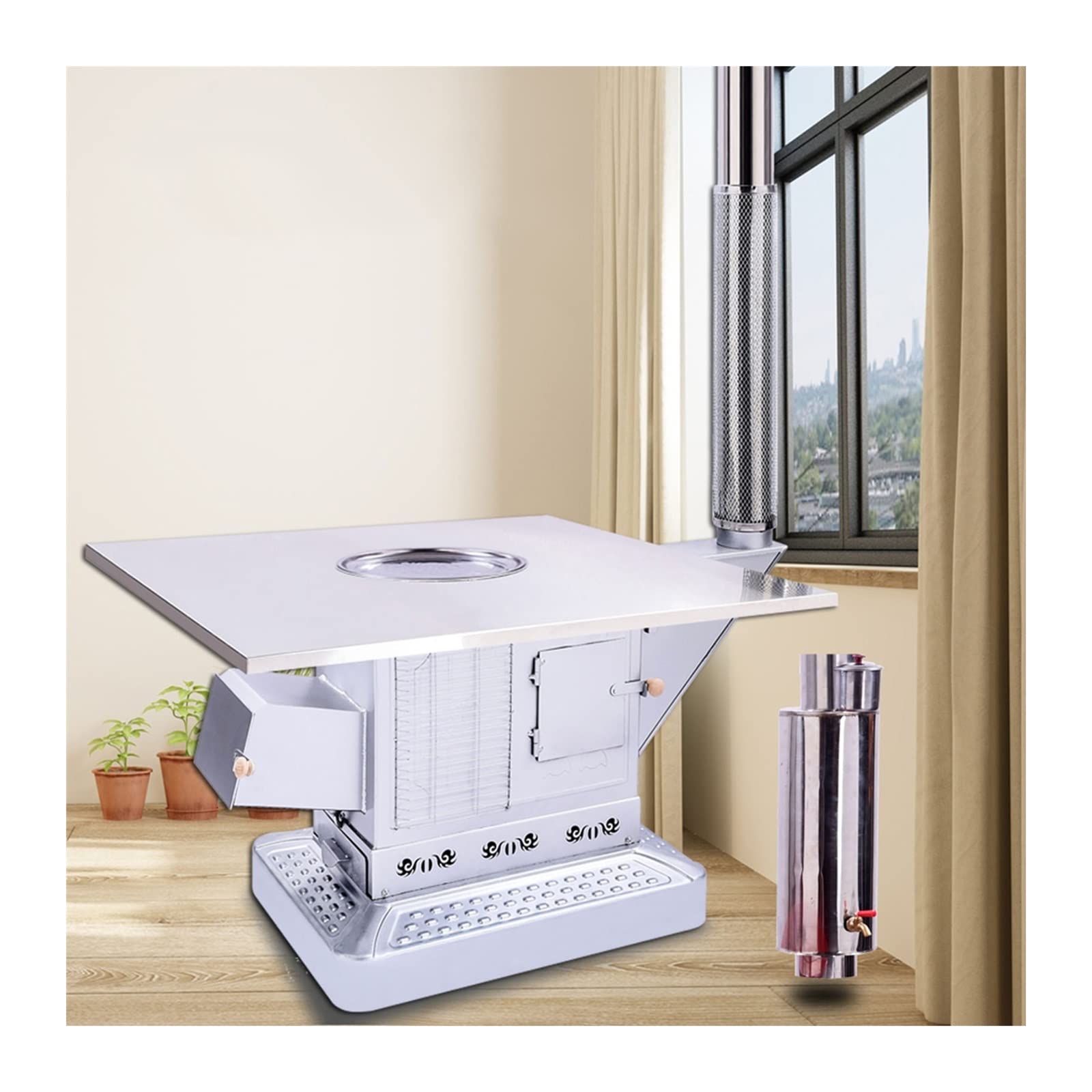 Amazon.co.jp: Wood Burning Stove, Indoor Wood Stove, Thick Stainless Steel  Villa, Countryside Roasting Stove, Household Firewood and Coal Heating  Furnace, Smokeless Gasifier, Home Accessories (Size : 31.5 x 31.5 inches  (80 x
