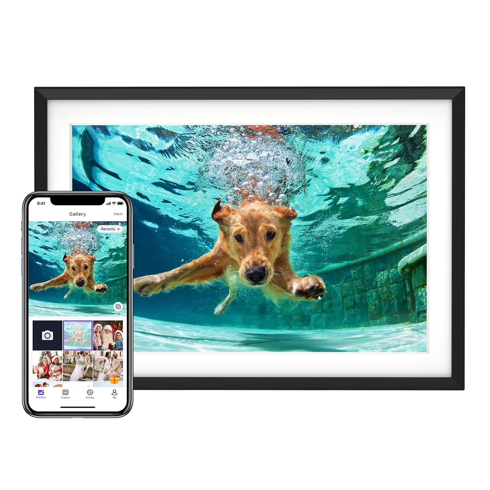 Euphro 10.1'' Digital Picture Frame with 32GB Storage, WiFi Digital Photo Frame with 1280x800 IPS Touch Screen, Share Photos/Videos and Send Best Wishes via Free App