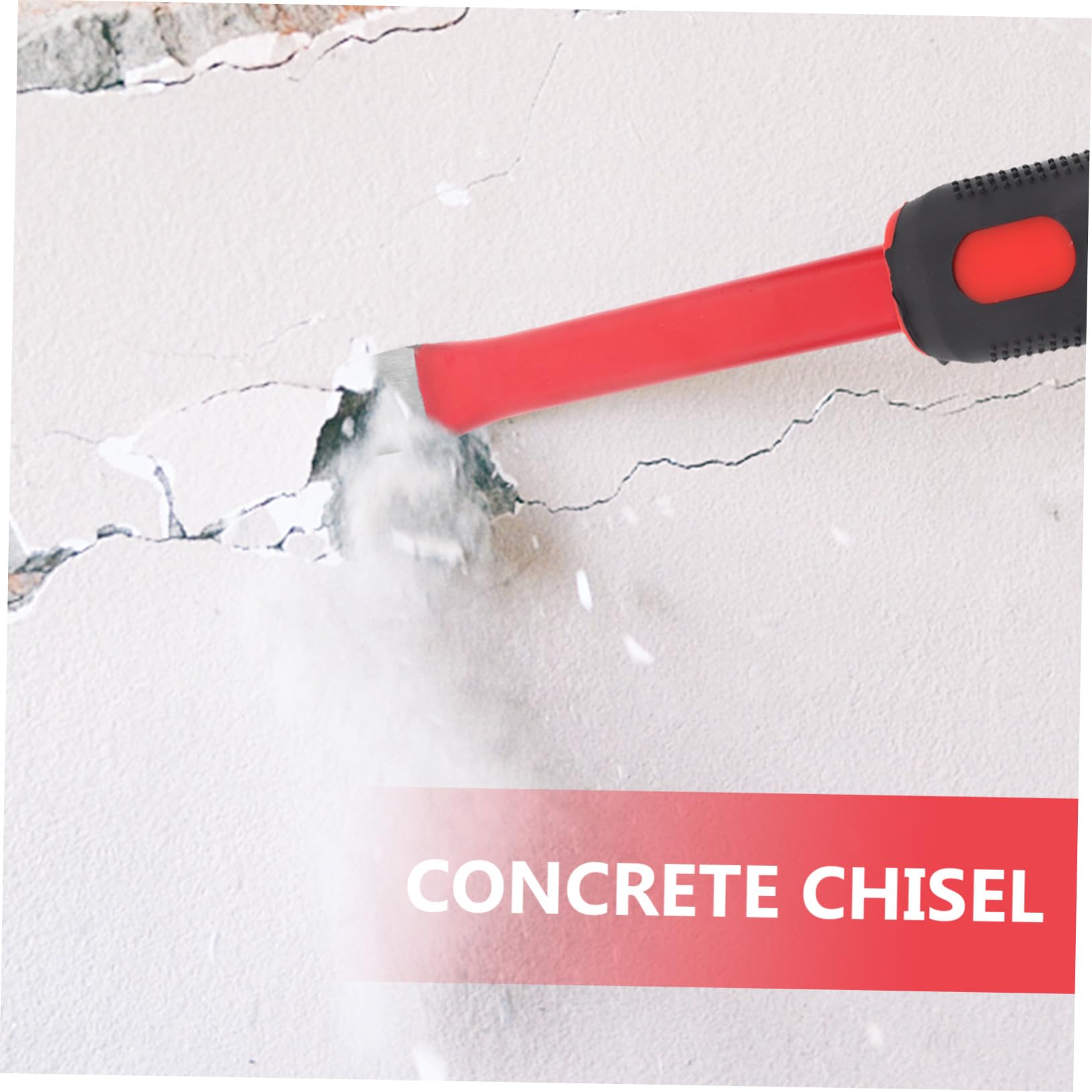 Scalpello Pesante da 300mm Protezione la Mano in Acciaio Cromo-vanadio e Manico in Pvc per Demolizione e Intaglio Muratura e Calcestruzzo