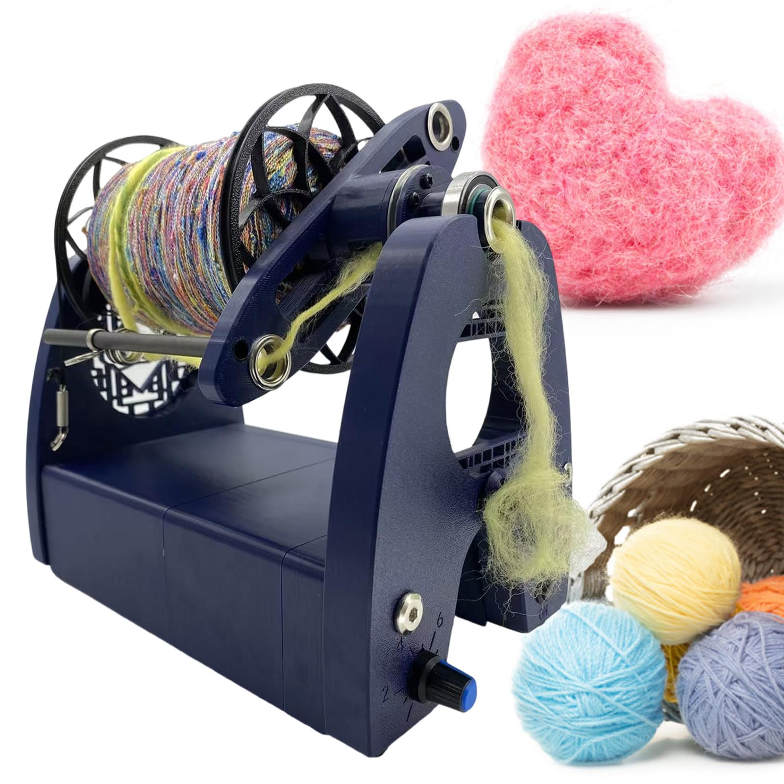 SENJINGHUA Electric Spinning Wheel for Dog Hair & Wool - Adjustable Speed, 3 Spools, Mini Yarn Winder Design WithPedals