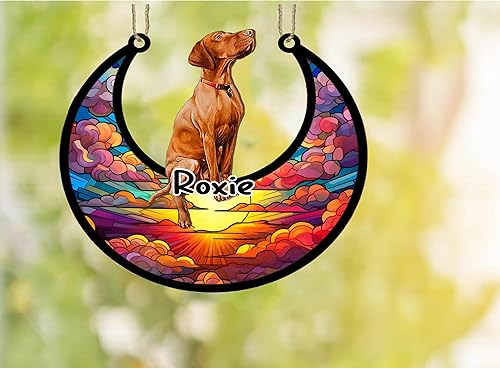 Vista 8 de LOVELYPOD Adorno de Navidad personalizado de perro pastor alemán, atrapasoles conmemorativo, adorno de Navidad de pastor alemán con nombre, pérdida