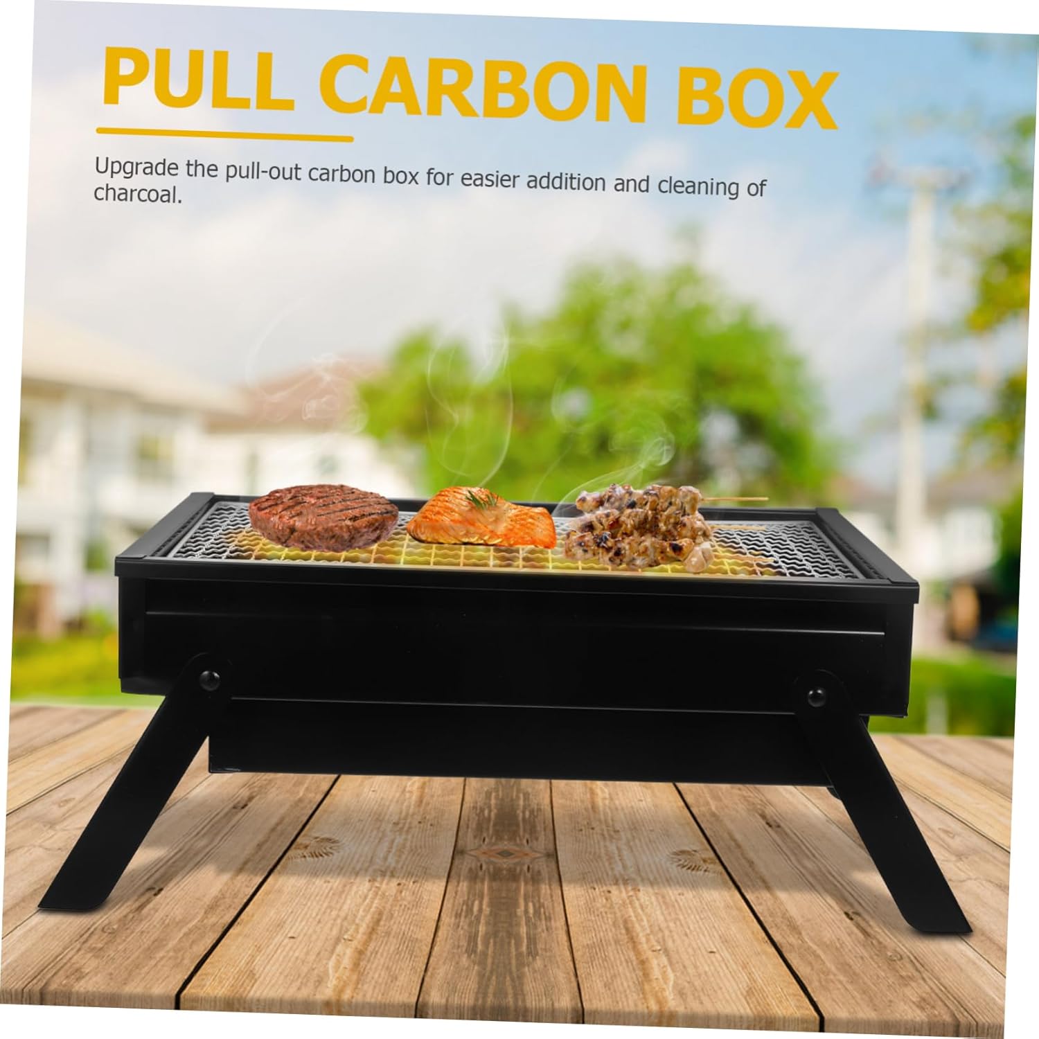 Toyvian Portable Outdoor Folding Charcoal Grill Compact and Lightweight Barbecue Grill for Camping Picnics and Outdoor Gatherings for People Easy to Transport and Store