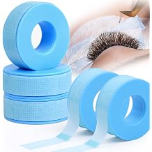 EMEDA Silicone Lash Tape for Eyelash Extensions - Gel Eyelash Tape for Sensitive Skin to Make Up/Lips/Eye Shadow/DIY/Salon Easy Tear Microporous Breathable Lash Extension Supplies Blue 5 Rolls