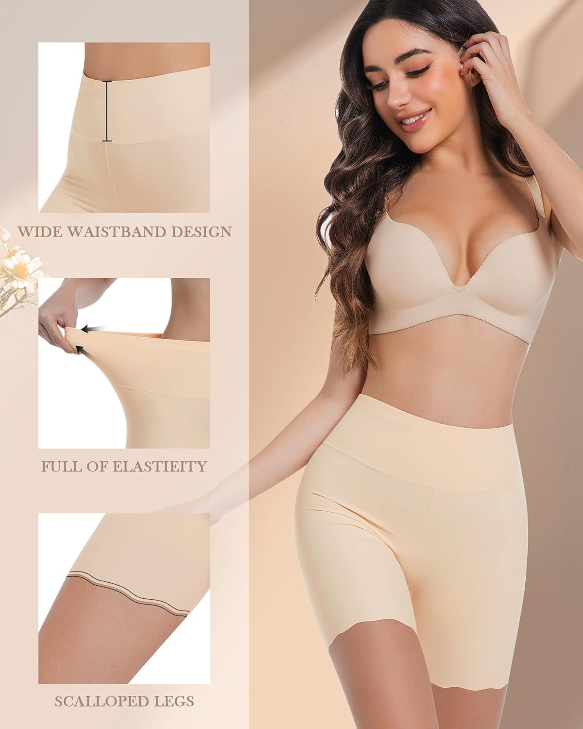 Women's Slip Shorts to Under Dresses | Anti Chafing High-Waisted Underwear | Smooth Shorts for Skirts & Party Dresses - Image 4