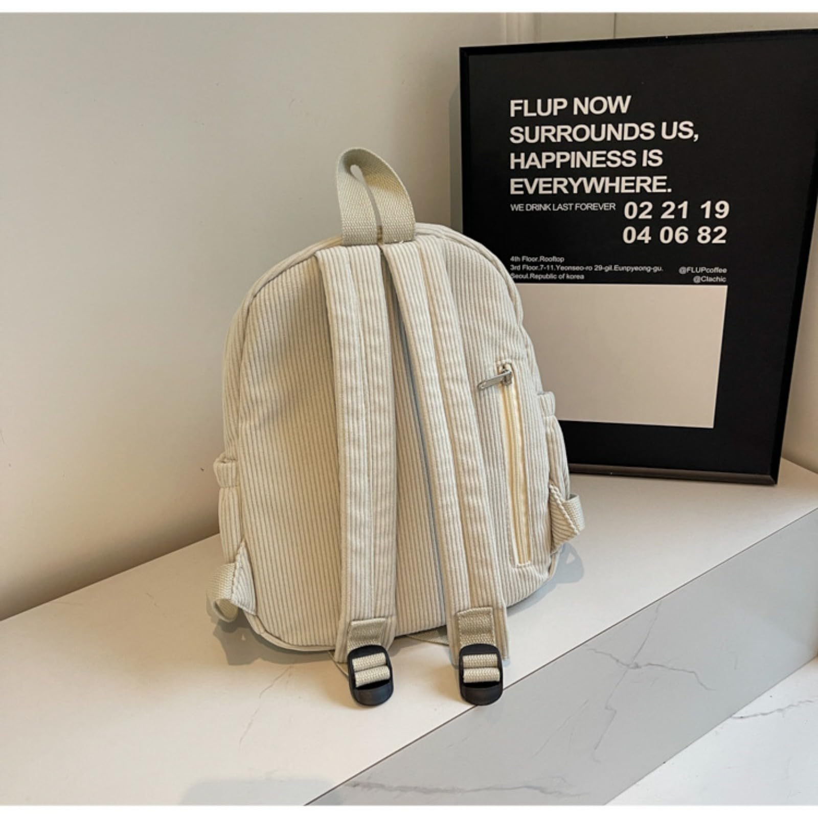Corduroy Anti Vol Petit Sac à Dos pour Femmes Tracvel Mini Mode Daypack