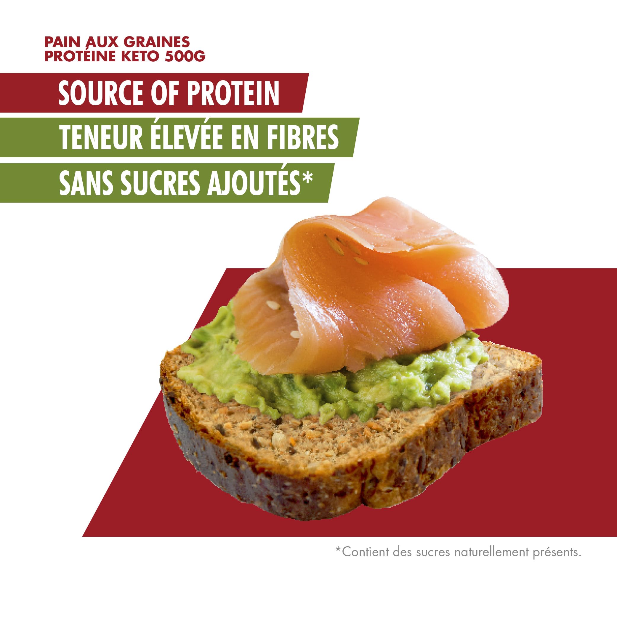 Keto Protein Bestdiet - Pain Protéiné Céto, sans sucre | Riche en fibres et en protéines | Pain aux graines | Peut être congelé | Lot de 3 pains de 500 g