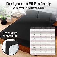 Vista 5 de Superity - Sábana bajera ajustable de lujo de calidad de hotel, 100% algodón, ultrasuave, agradable al tacto e hipoalergénica, bolsillo profundo