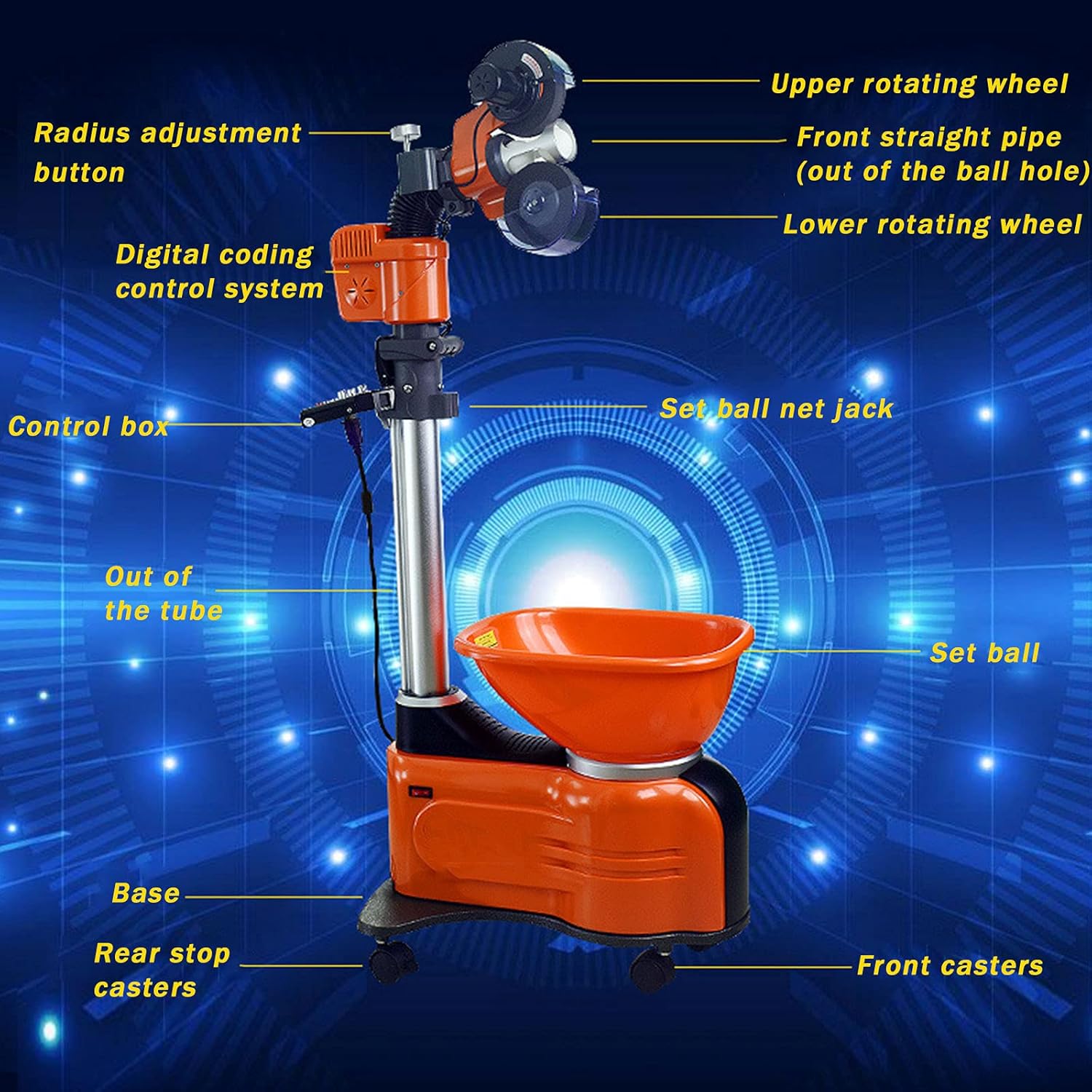 Table Tennis Ball Machine Automatic Table Tennis Ball Machine Professional Floor-Standing Table Tennis Trainer with Memory Function